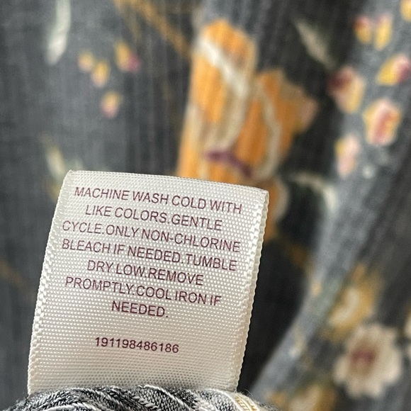 Love Fire Flowers Print RibbedT-Shirt Mini Dress Size XS - Picture 7 of 10